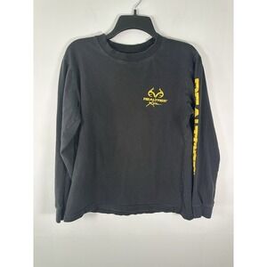 Realtree Xtra Men's Long Sleeve T-Shirt Size Medium Black Yellow Metal
